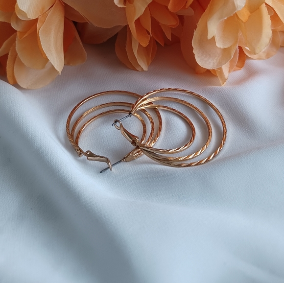 Golden Spiral Hoop Earrings - Picture 8 of 15
